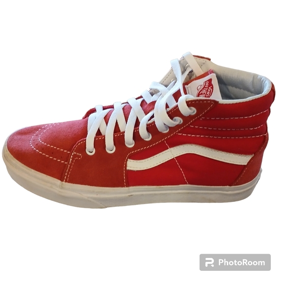VANS Kids Red SK8 Hi Top Sneakers Size US Kids 6.5 - Picture 5 of 7